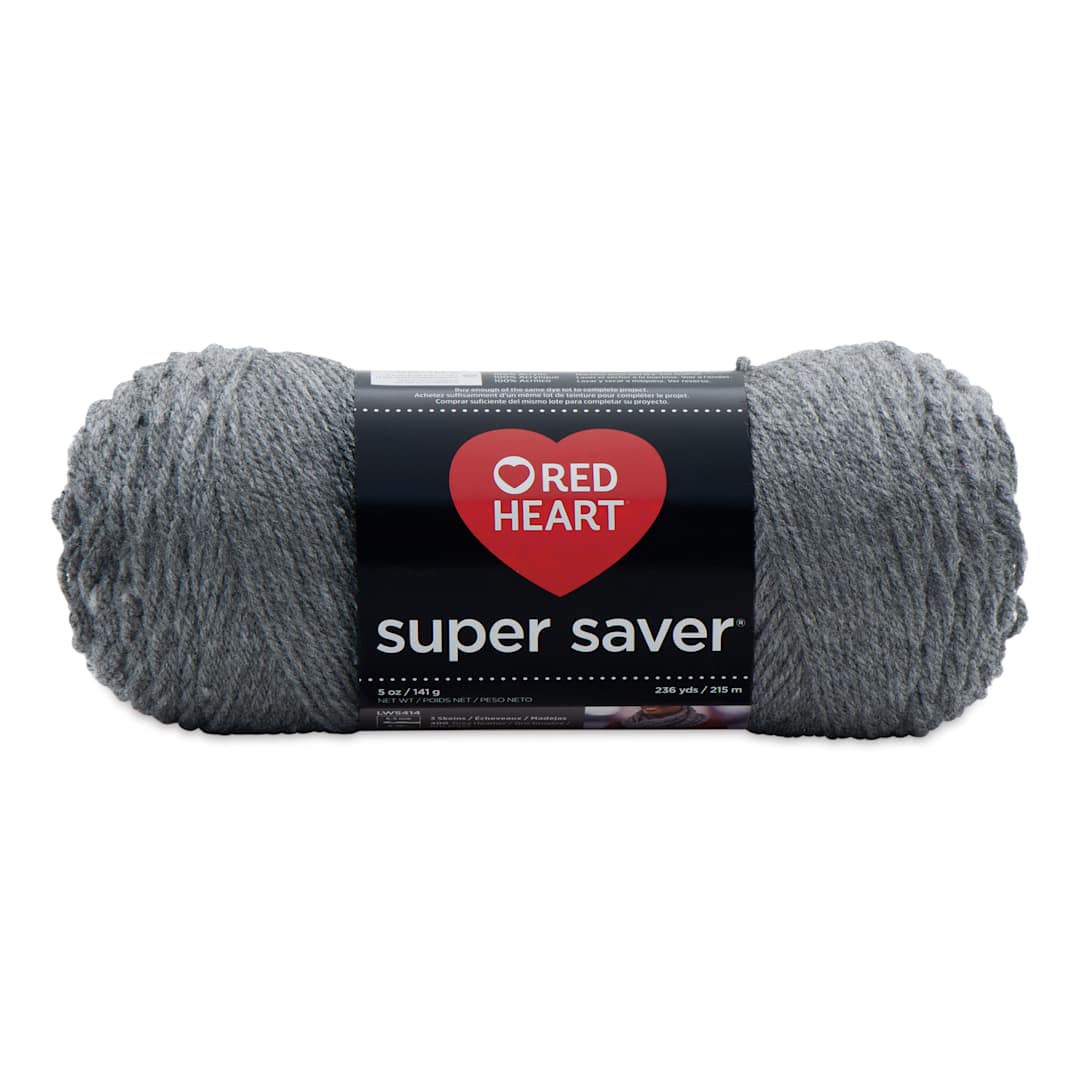 Open in modal - Red Heart Super Saver Yarn - Grey Heather, 236 yds