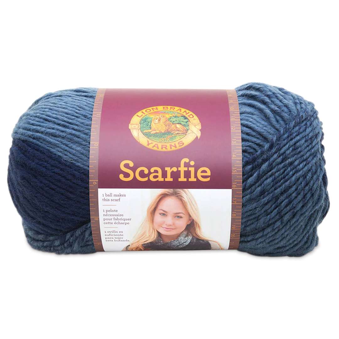 Open in modal - Lion Brand Scarfie Yarn - Navy/Denim, 312 yds