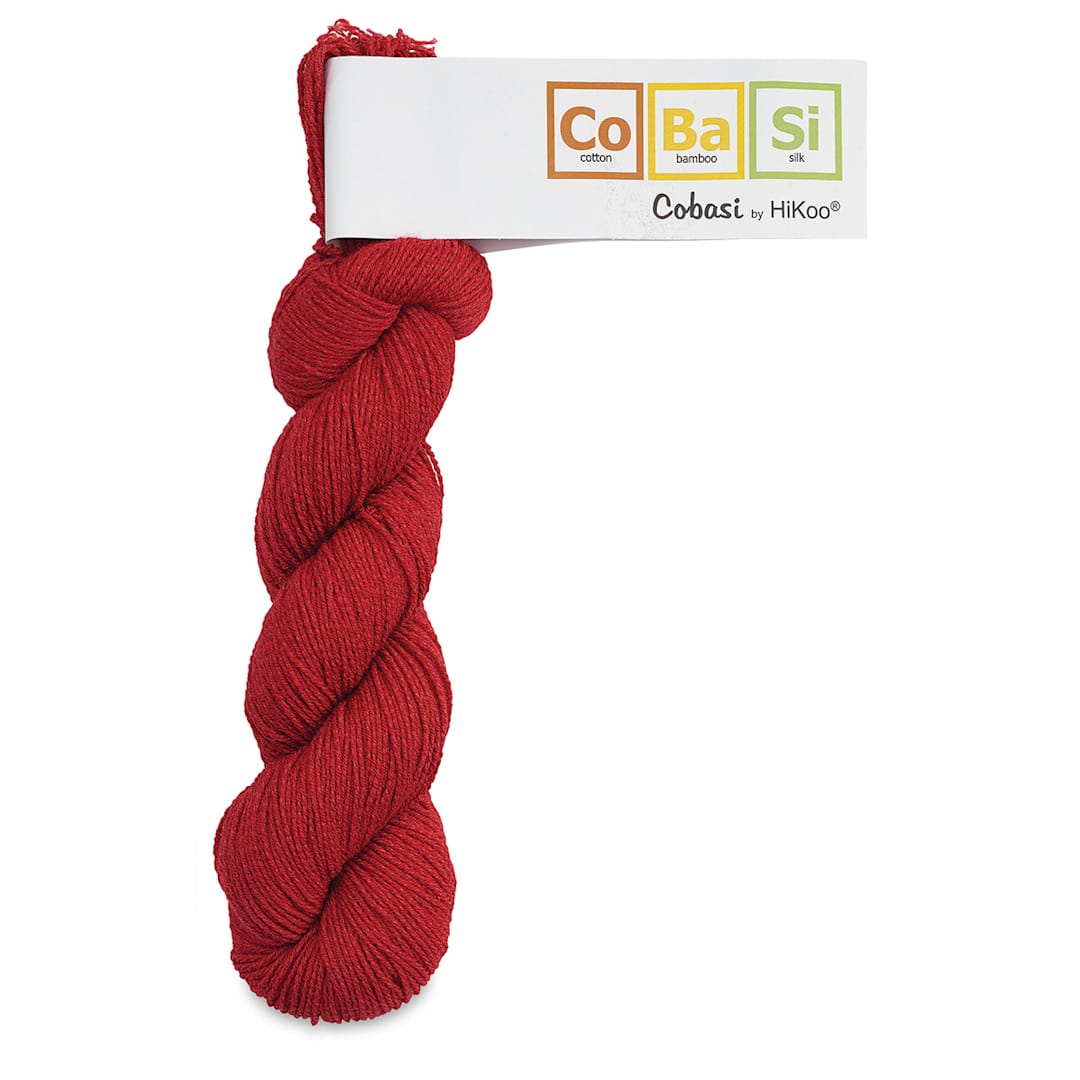 Open in modal - HiKoo CoBaSi Yarn - Packaged skein of Really Red yarn