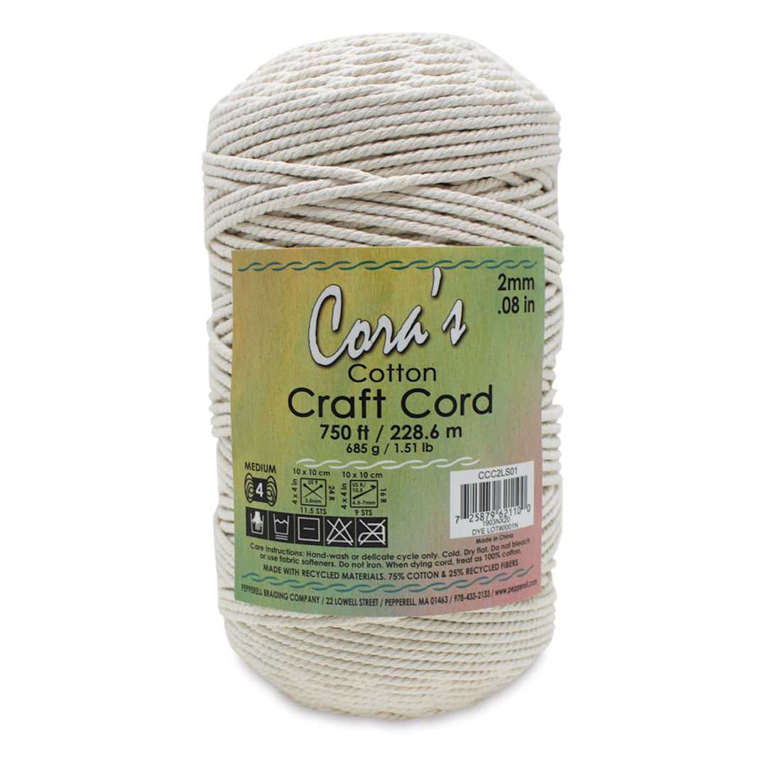 Open in modal - Pepperell Cotton Craft Cord - Natural, 2 mm, 750 ft
