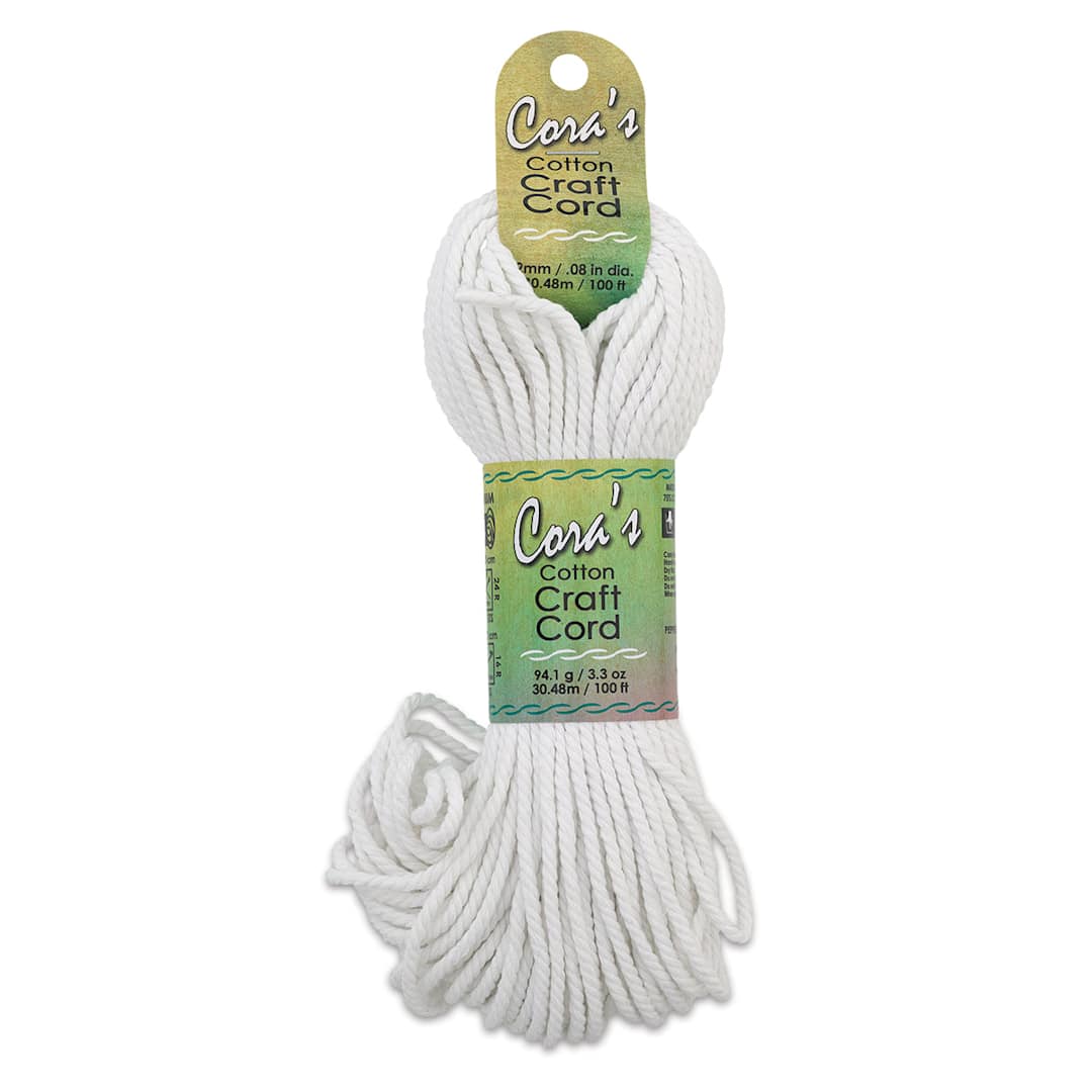 Open in modal - Pepperell Cotton Craft Cord - White, 2 mm, 100 ft