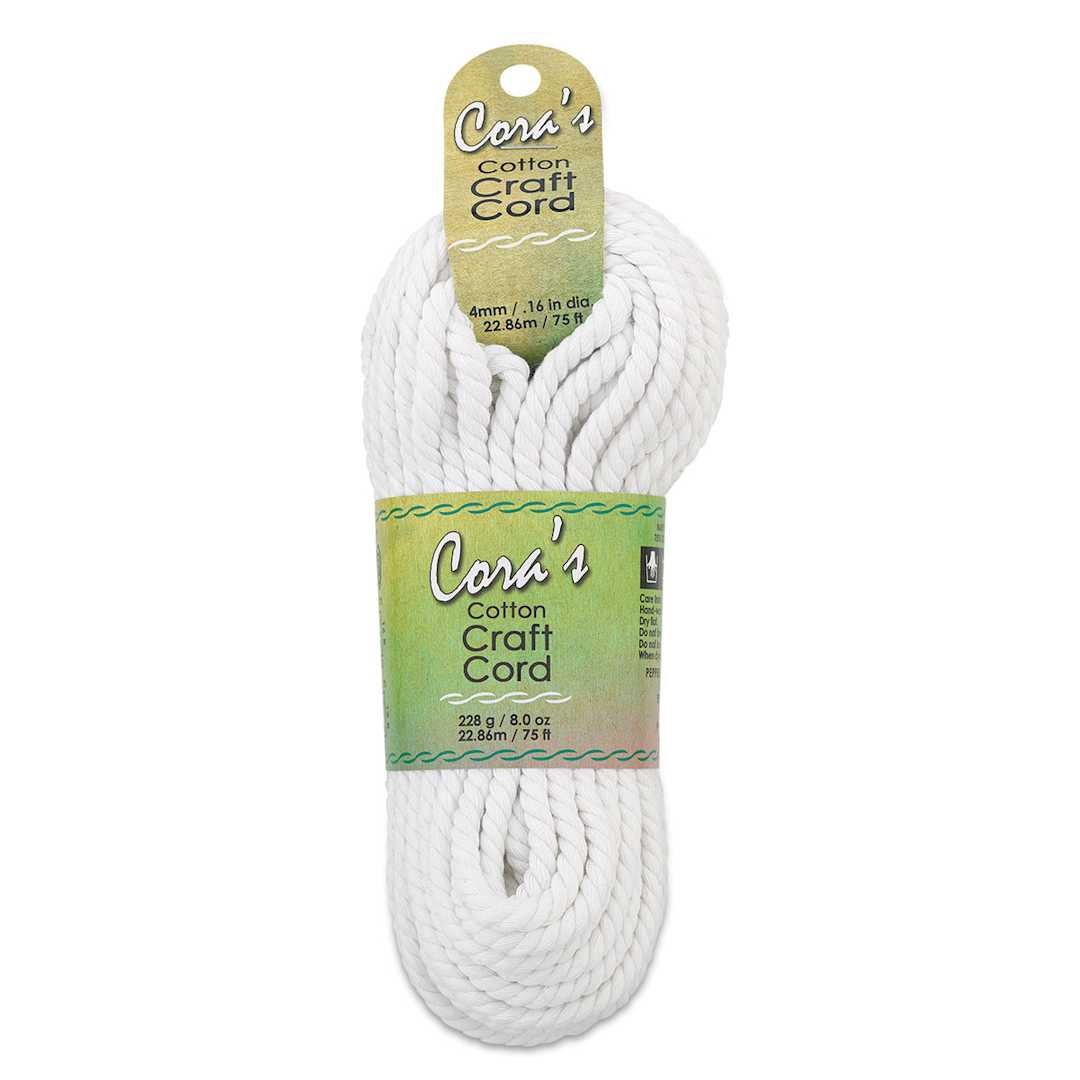 Open in modal - Pepperell Cotton Craft Cord - White, 4 mm, 75 ft