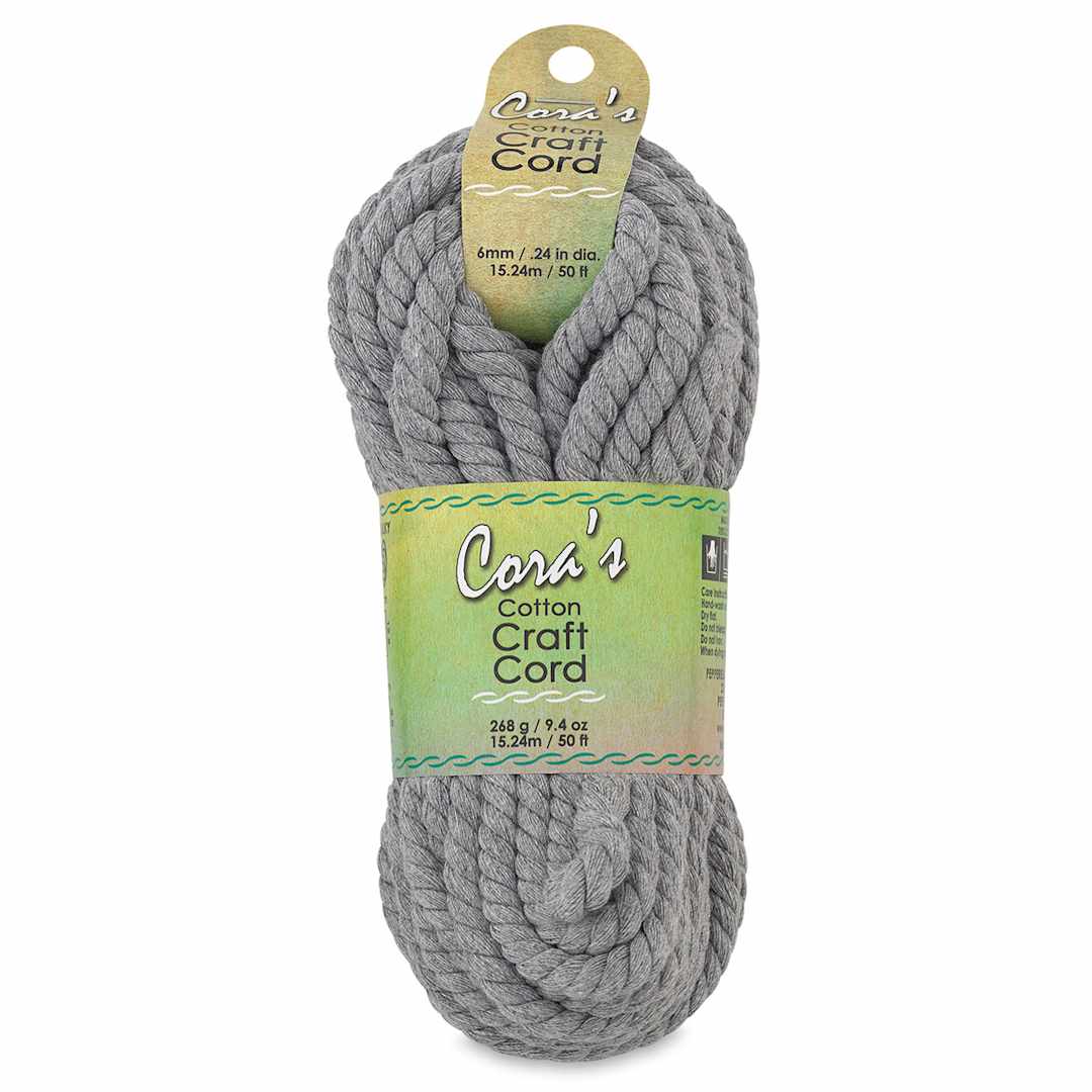Open in modal - Pepperell Cotton Craft Cord - Charcoal, 6 mm, 50 ft