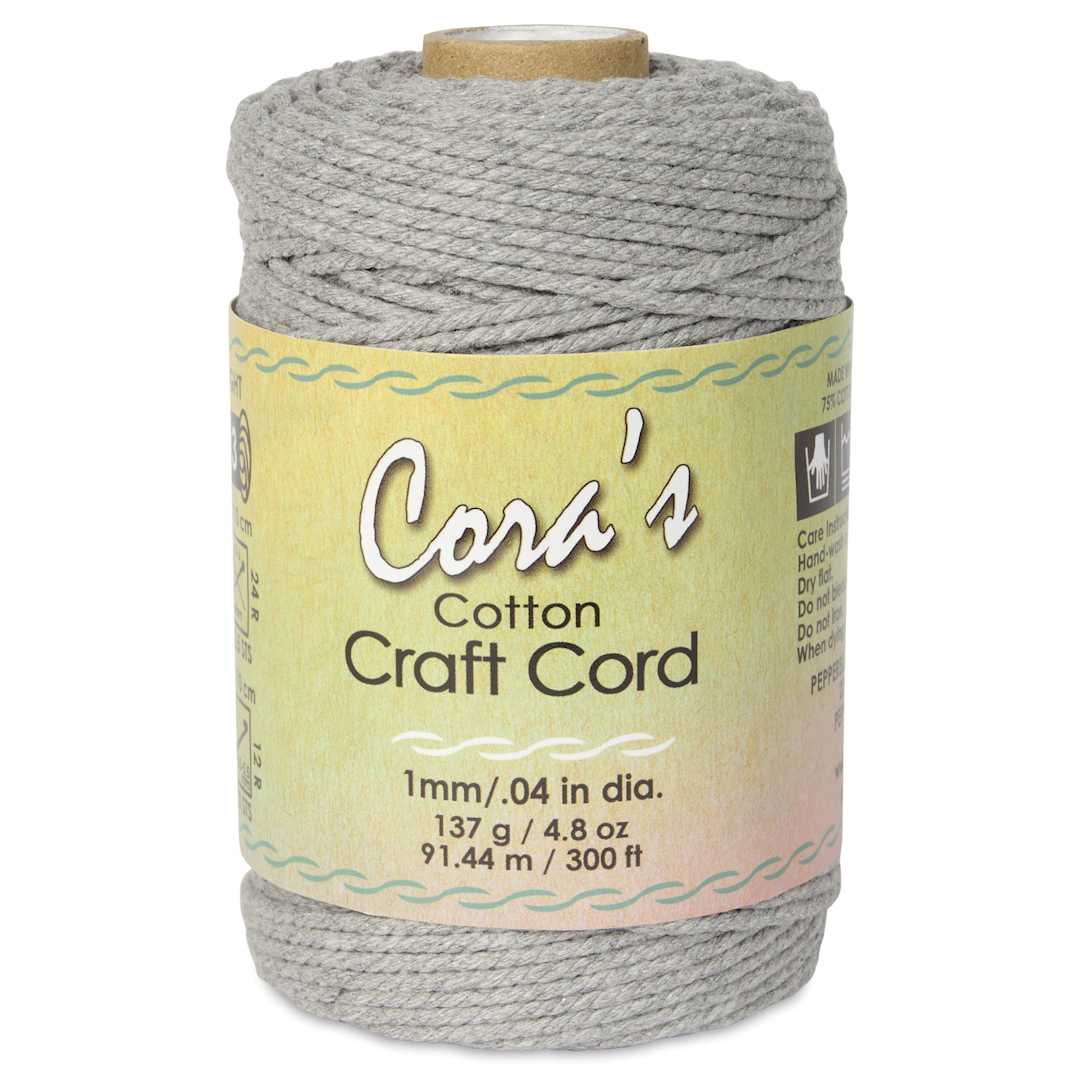 Open in modal - Pepperell Cotton Craft Cord - Charcoal, 1 mm, 300 ft - front