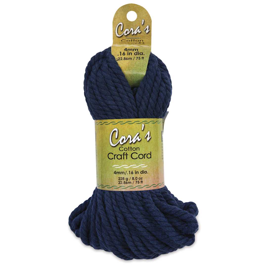 Open in modal - Pepperell Cotton Craft Cord - Navy, 4 mm, 75 ft - front