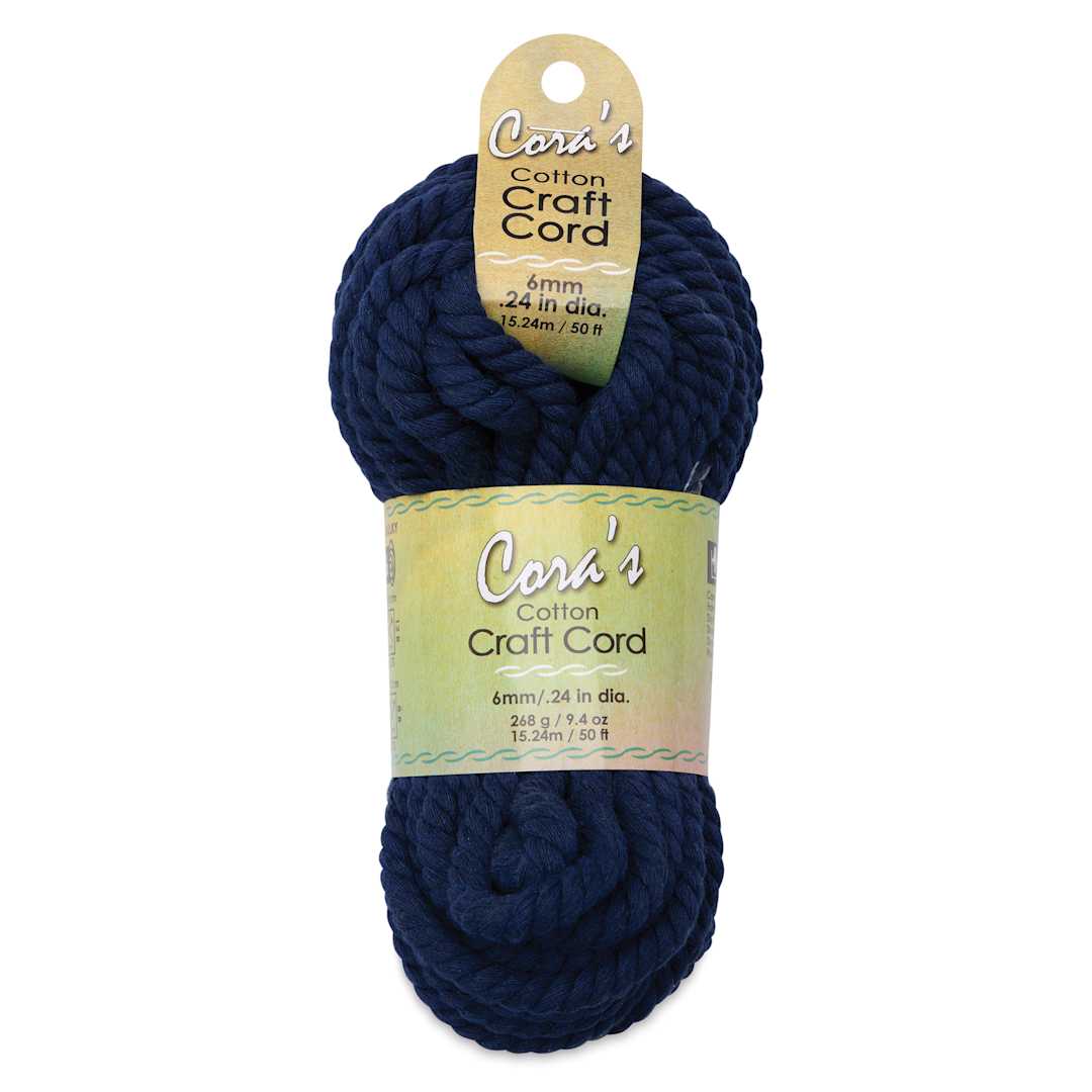 Open in modal - Pepperell Cotton Craft Cord - Navy, 6 mm, 50 ft