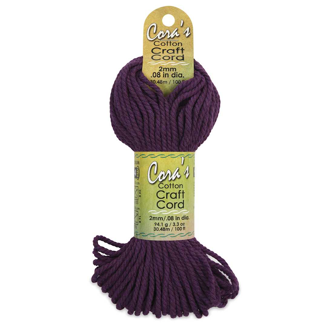 Open in modal - Pepperell Cotton Craft Cord - Plum, 2 mm, 100 ft - front