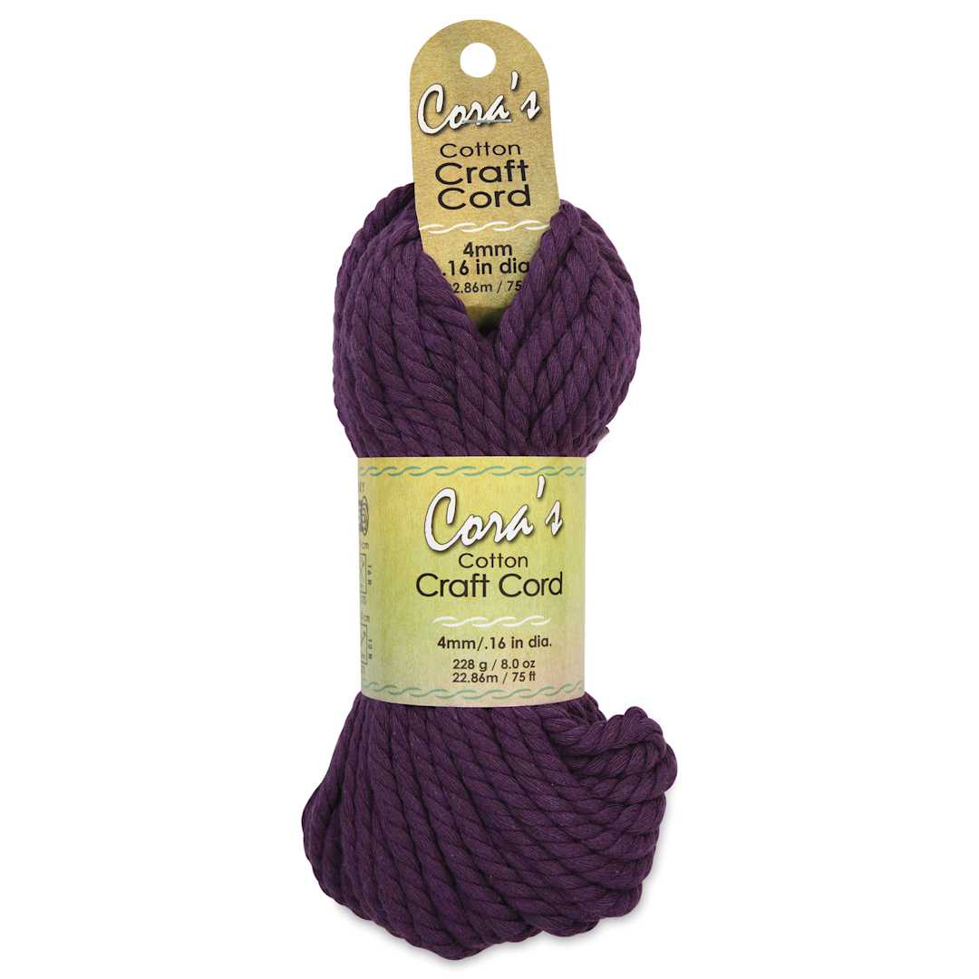 Open in modal - Pepperell Cotton Craft Cord - Plum, 4 mm, 75 ft - front
