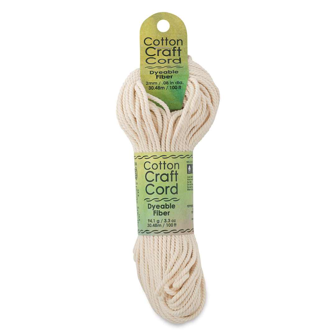 Open in modal - Pepperell Cotton Craft Cord - Front view of Natural, 2mm, 100 ft. package