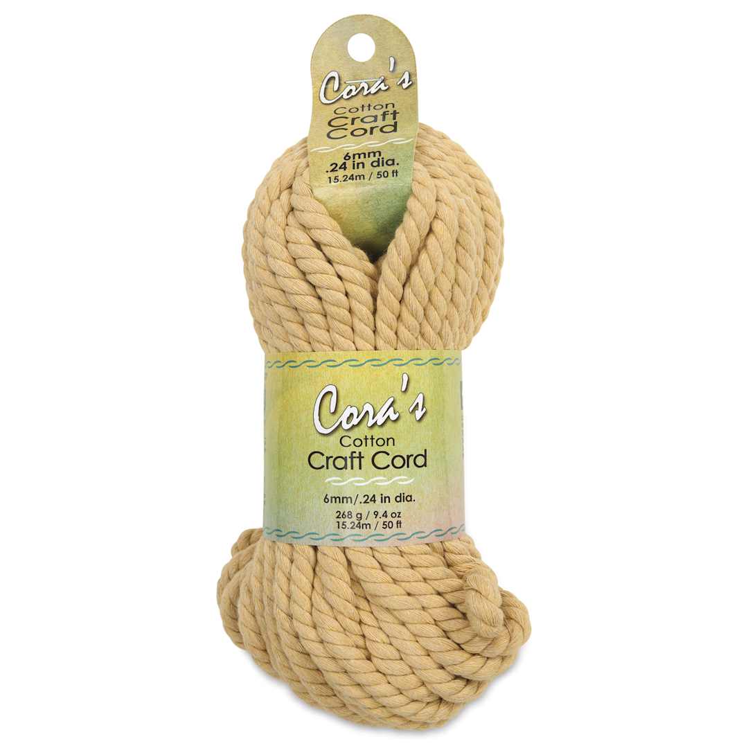 Open in modal - Pepperell Cotton Craft Cord - Fawn, 6 mm, 50 ft - front