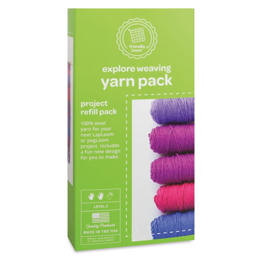 Open in modal - Friendly Loom Yarn Pack - Berry, Pkg of 5 Colors - front of packaging