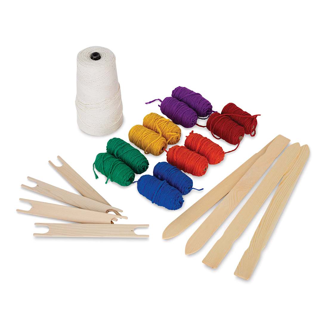 Open in modal - Harrisville Designs Tapestry Loom Starter Kit - Components of Kit shown
