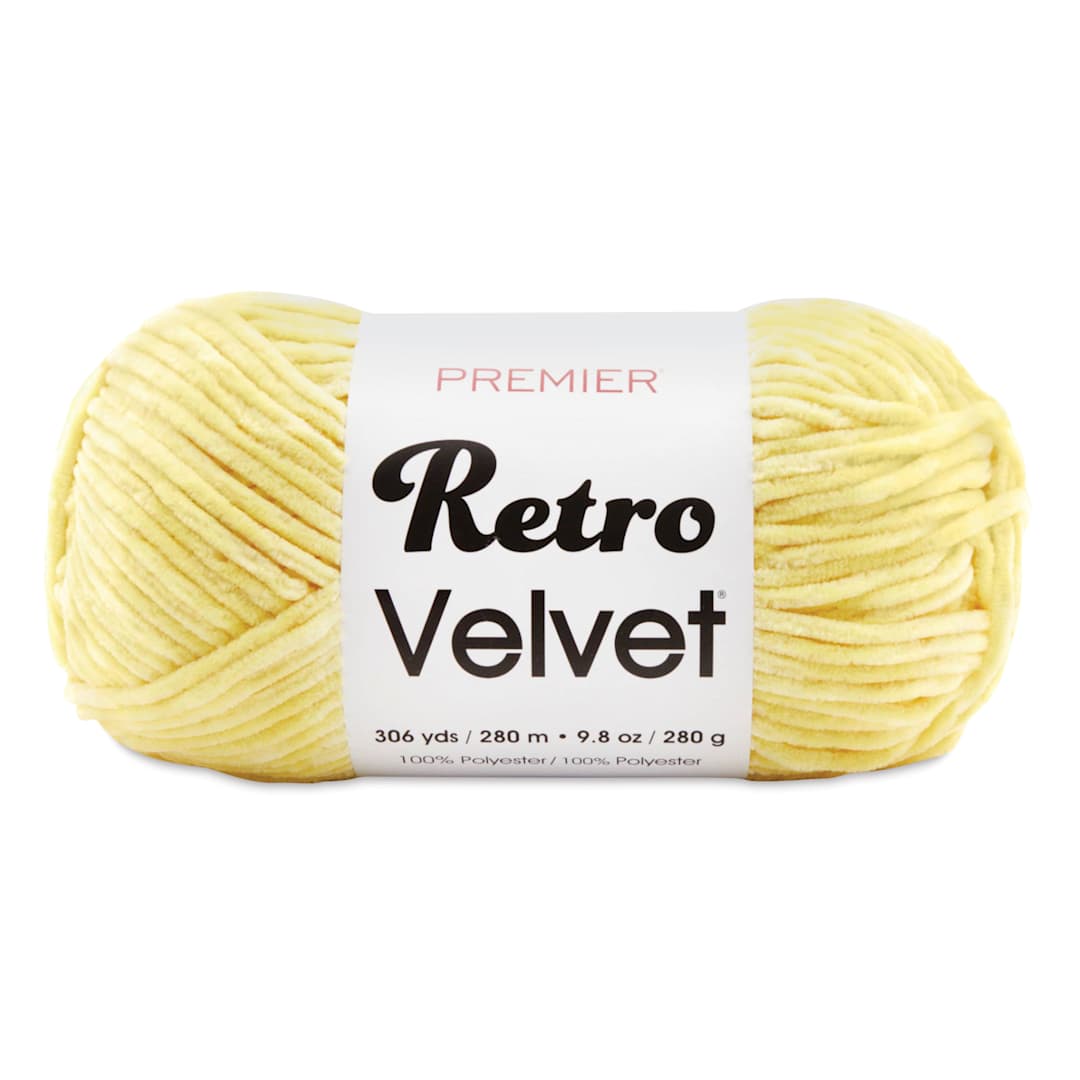 Open in modal - Premier Retro Velvet Yarn - Yellow