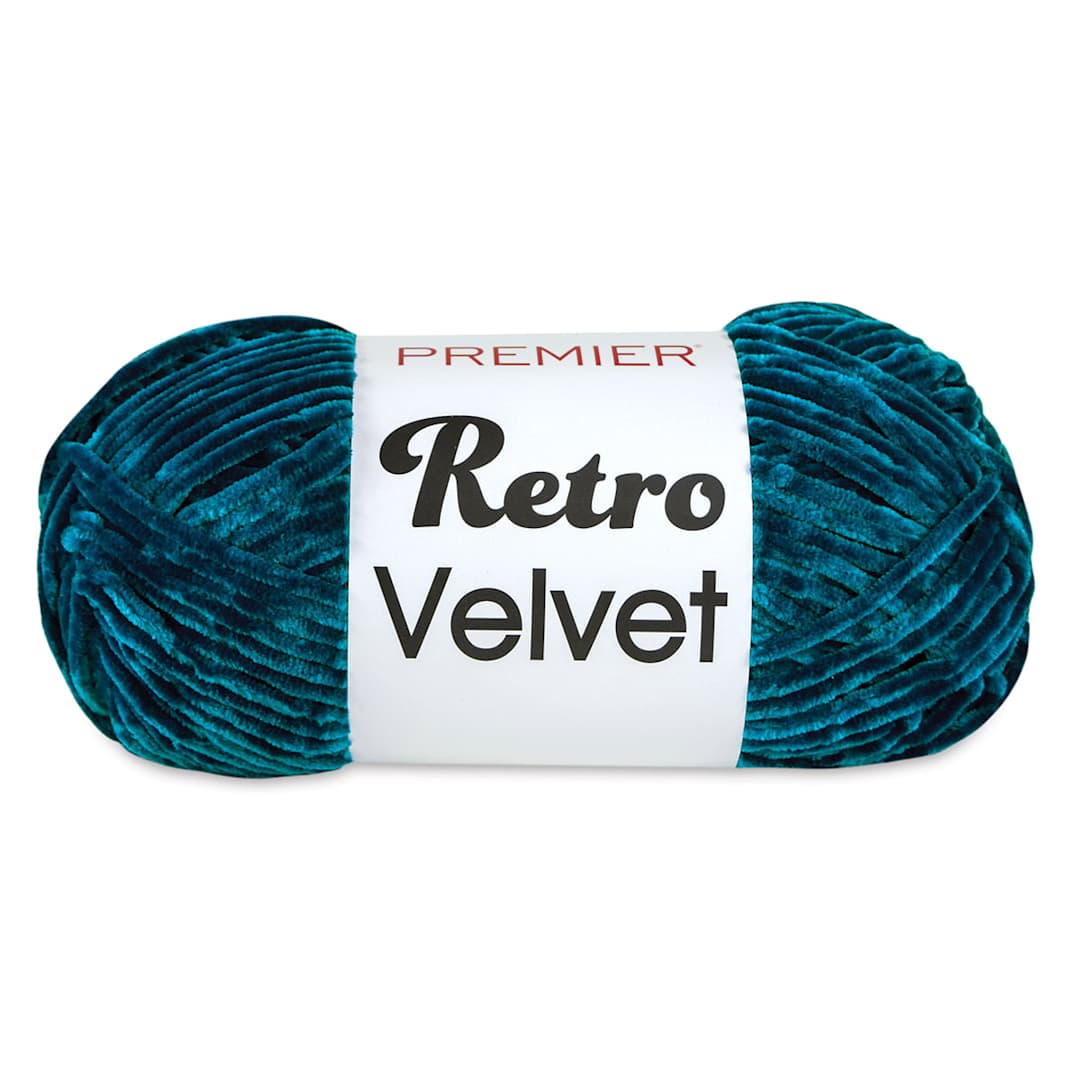 Open in modal - Premier Retro Velvet Yarn - Teal, skein
