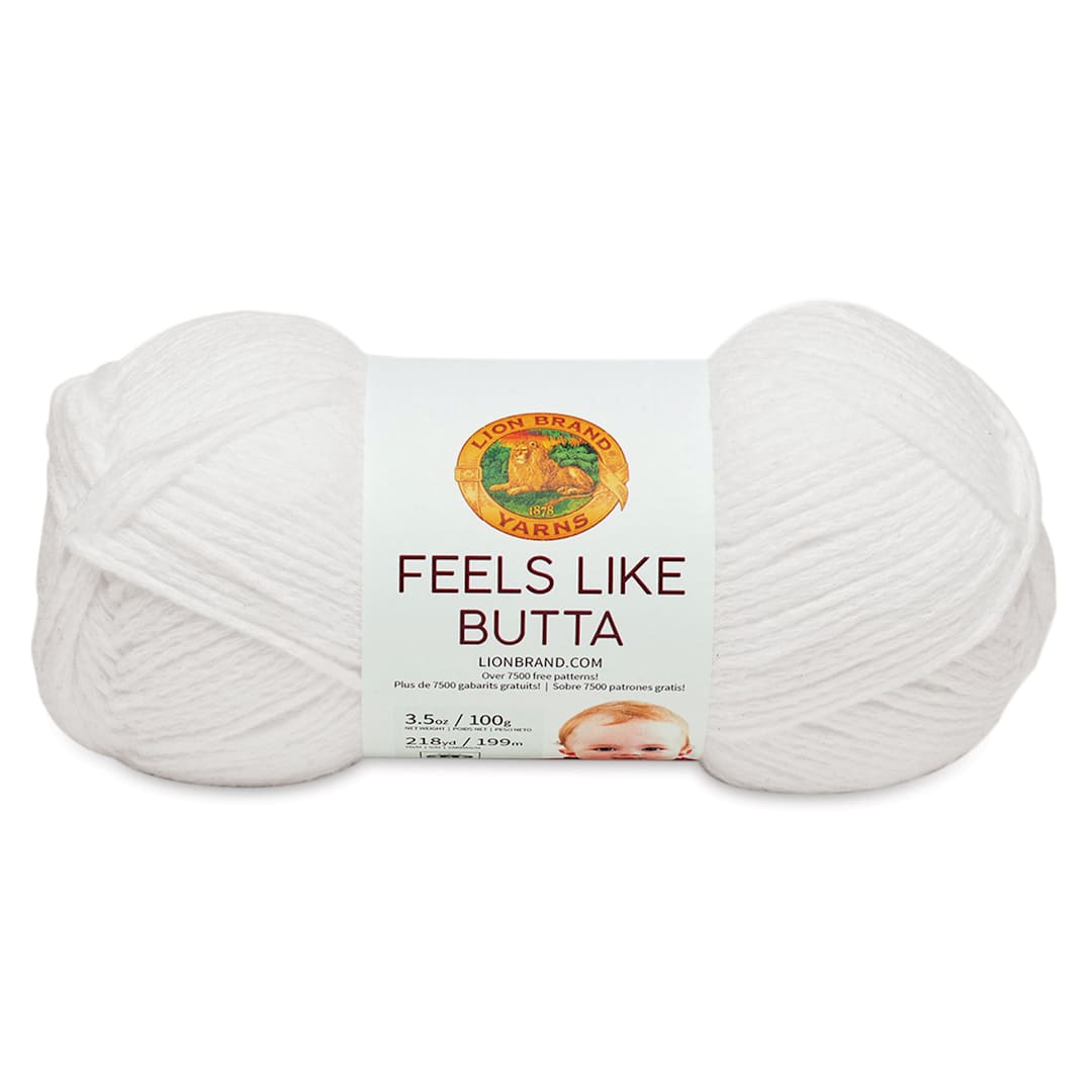 Open in modal - Lion Brand Feels Like Butta Yarn - White, front