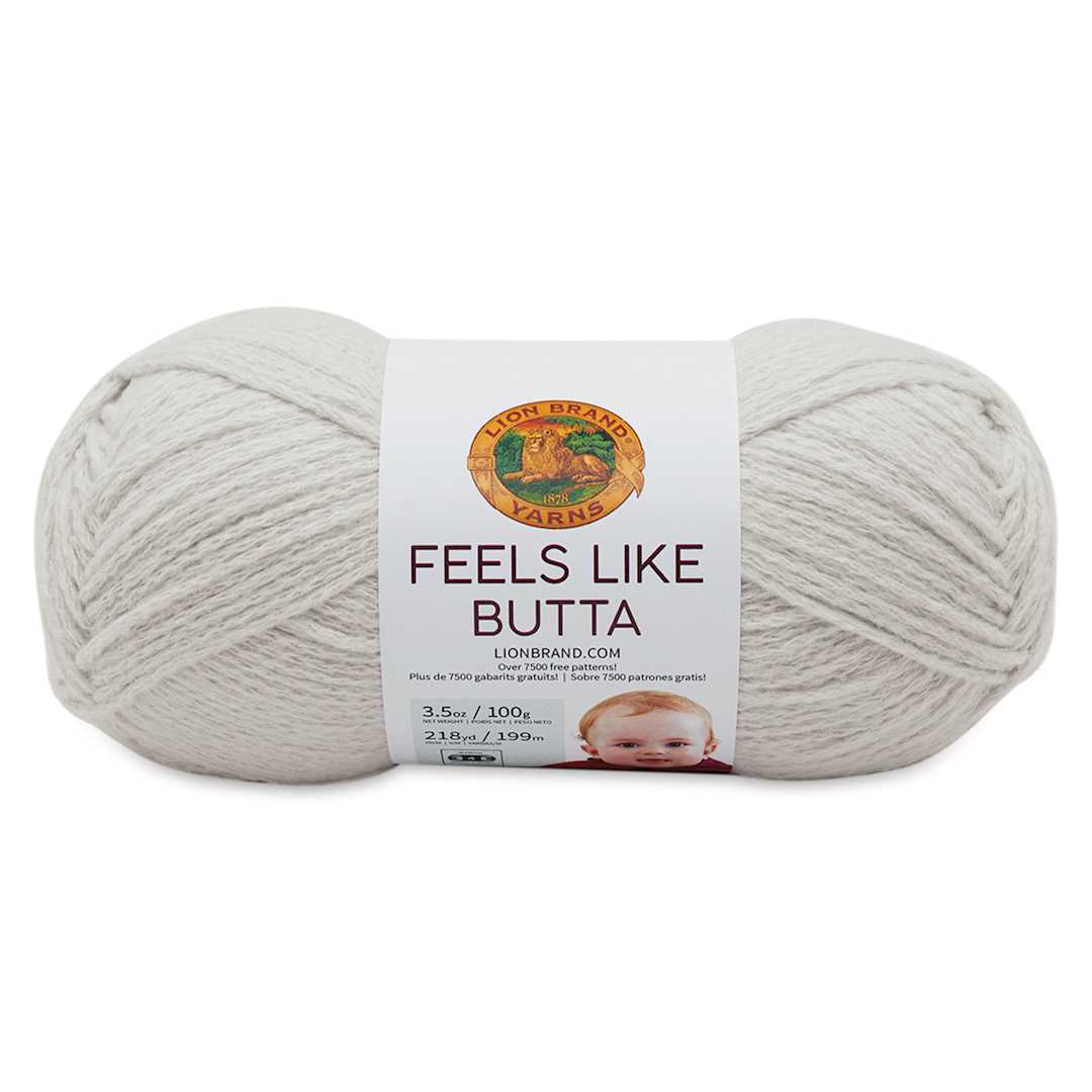Open in modal - Lion Brand Feels Like Butta Yarn - Pale Grey, front