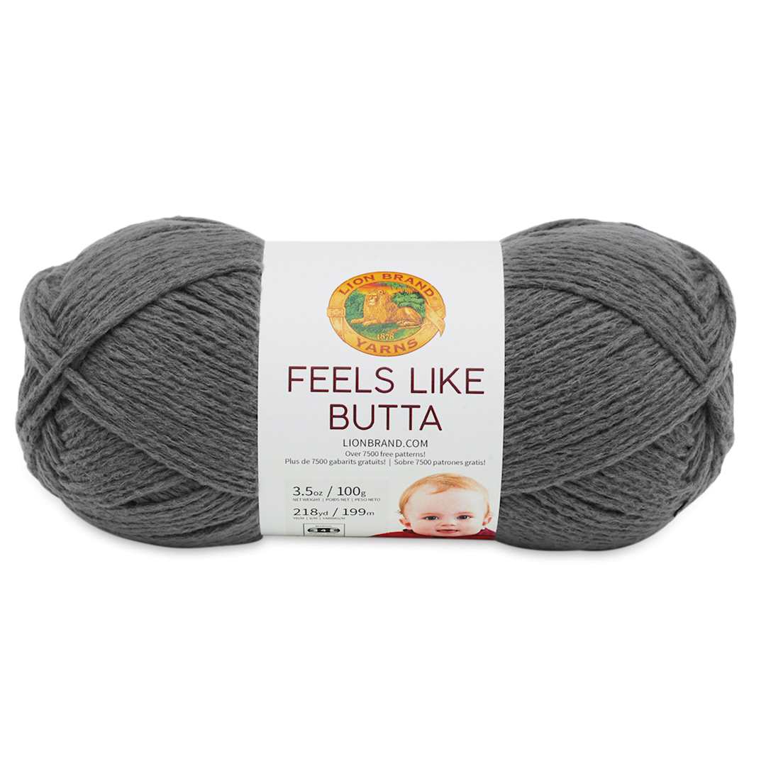 Open in modal - Lion Brand Feels Like Butta Yarn - Charcoal, front