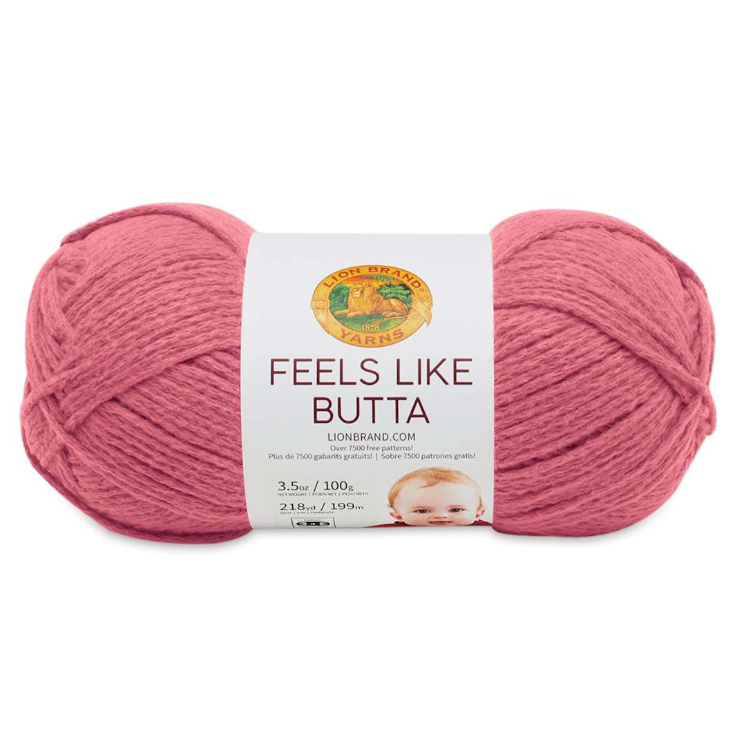 Open in modal - Lion Brand Feels Like Butta Yarn - Dusty Pink, front