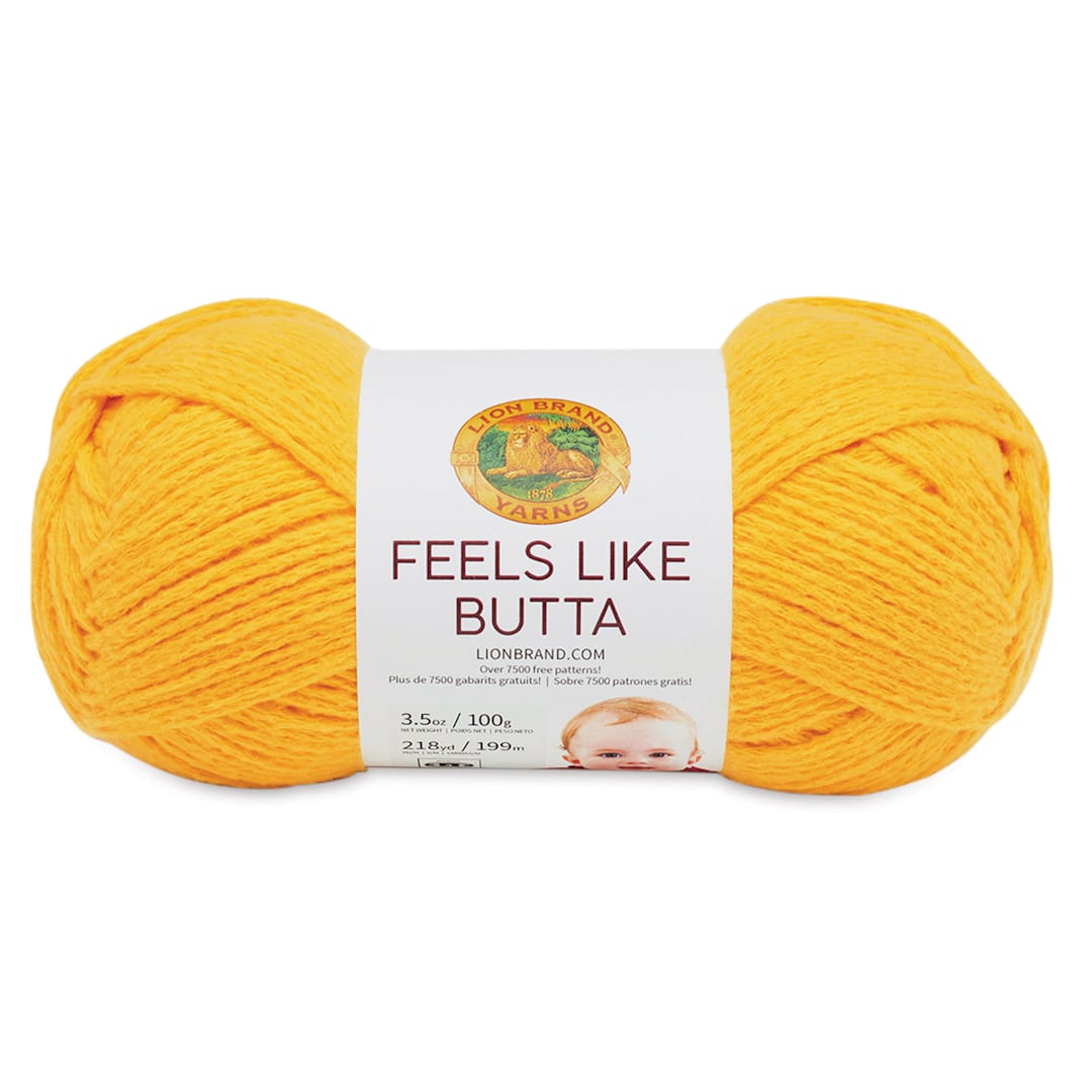 Open in modal - Lion Brand Feels Like Butta Yarn - Yellow, front