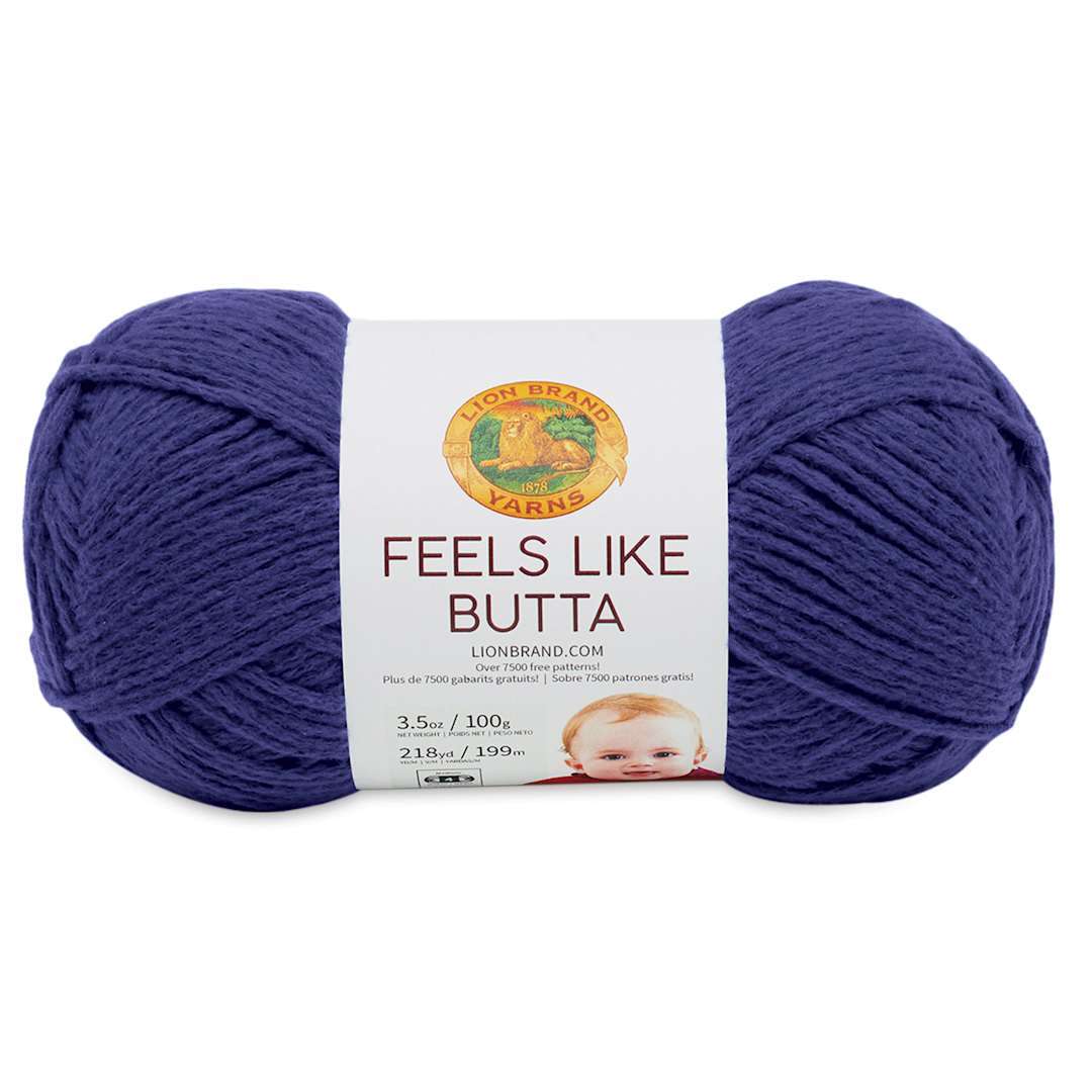 Open in modal - Lion Brand Feels Like Butta Yarn - Royal Blue, front