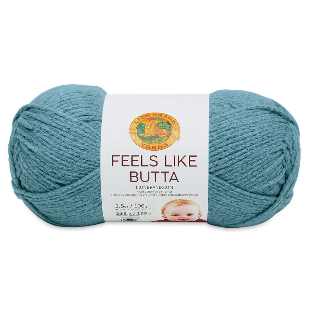 Open in modal - Lion Brand Feels Like Butta Yarn - Dusty Blue, front