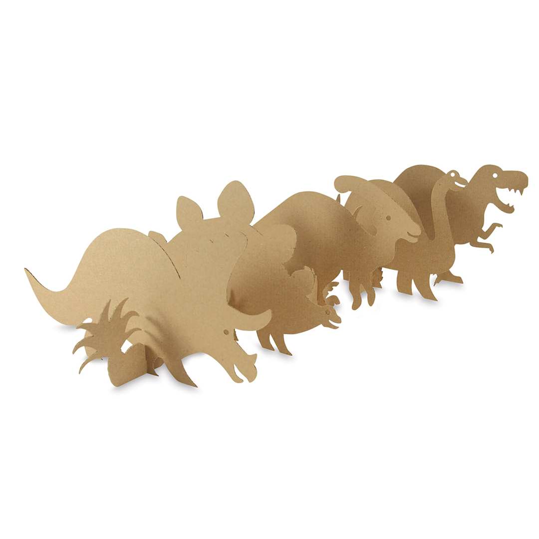 Open in modal - Roylco Collage-a-Saurus - Various Dinosaur shapes set up in row