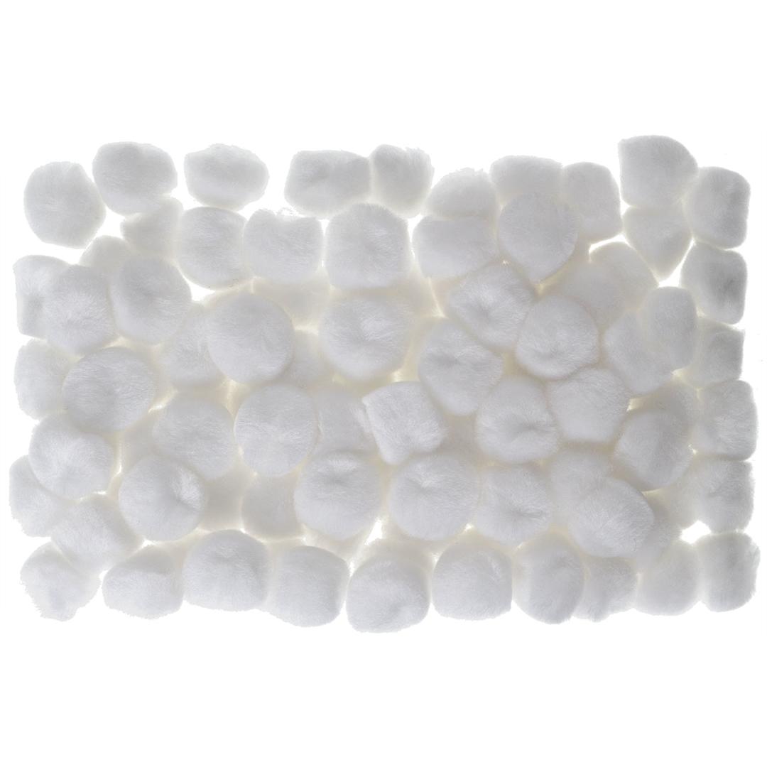 Open in modal - Creativity Street Pom Pons - Pile of White Pom Pons
