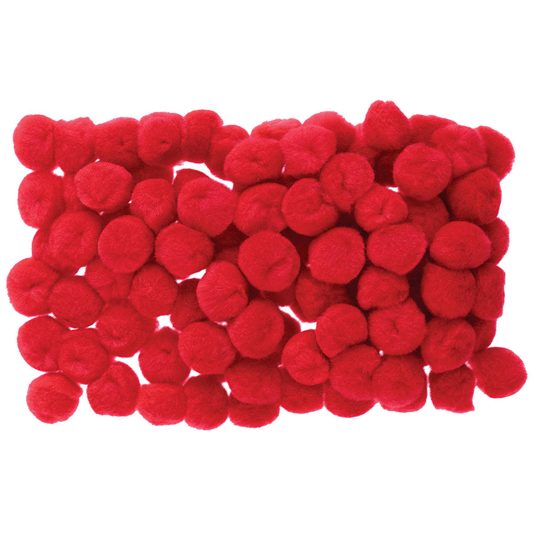 Open in modal - Creativity Street Pom Pons - Pile of Red Pom Pons