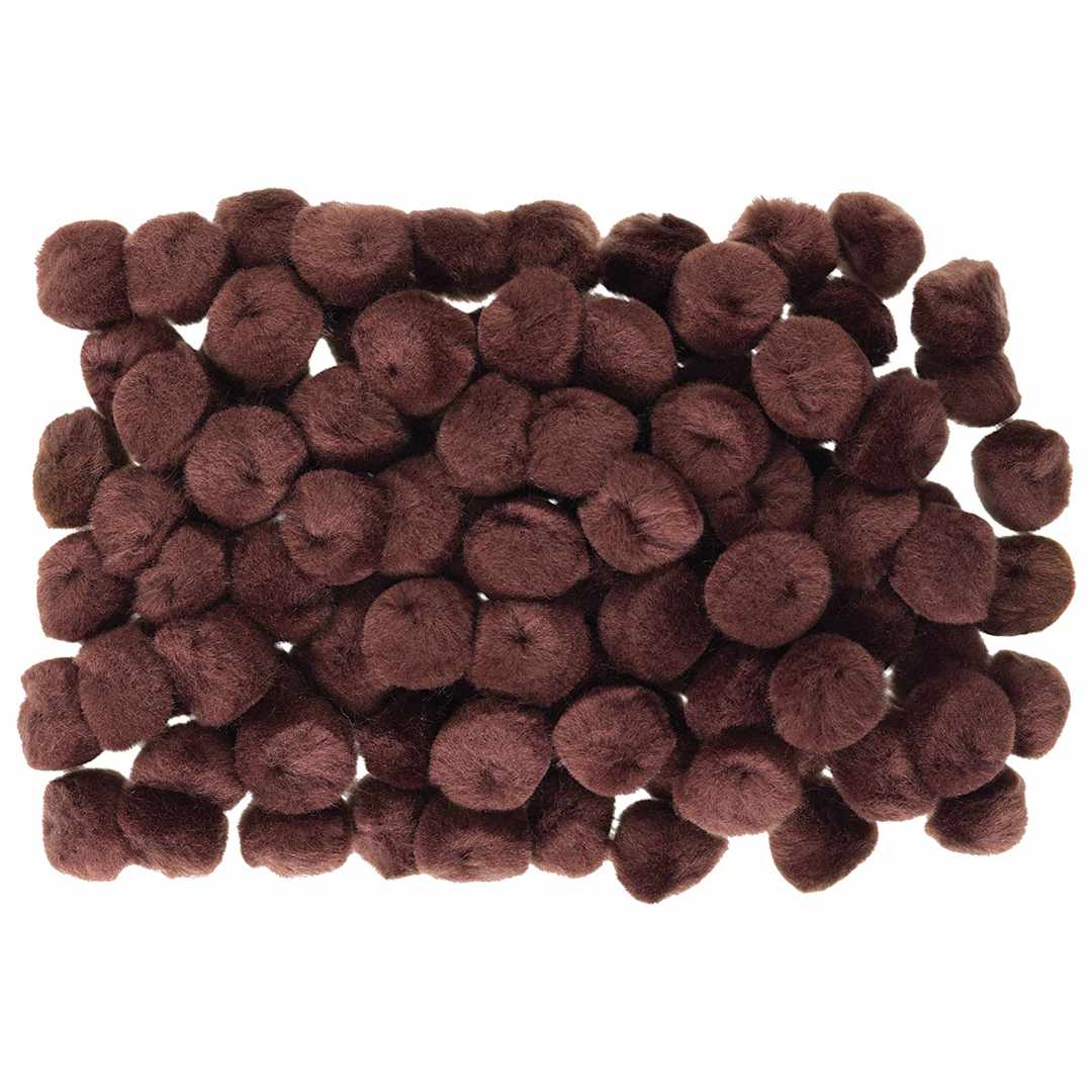 Open in modal - Creativity Street Pom Pons - Pile of Brown Pom Pons