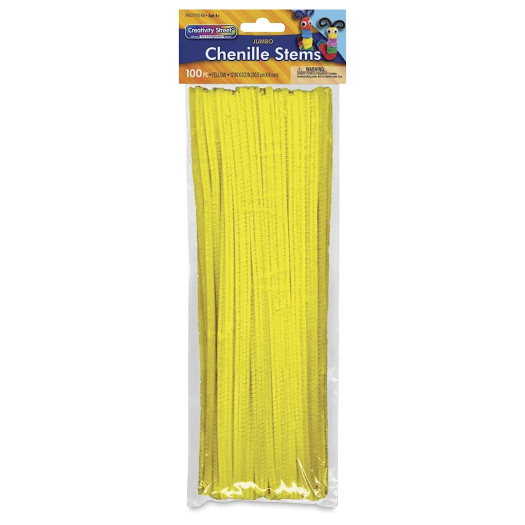 Open in modal - Creativity Street Jumbo Stems - Yellow, Pkg of 100 - front of packaging