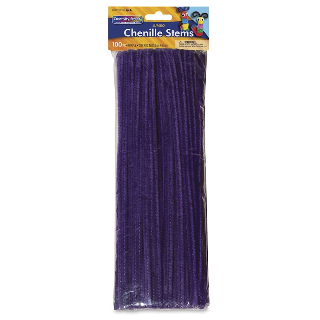 Open in modal - Creativity Street Jumbo Stems - Purple, Pkg of 100 - front of packaging
