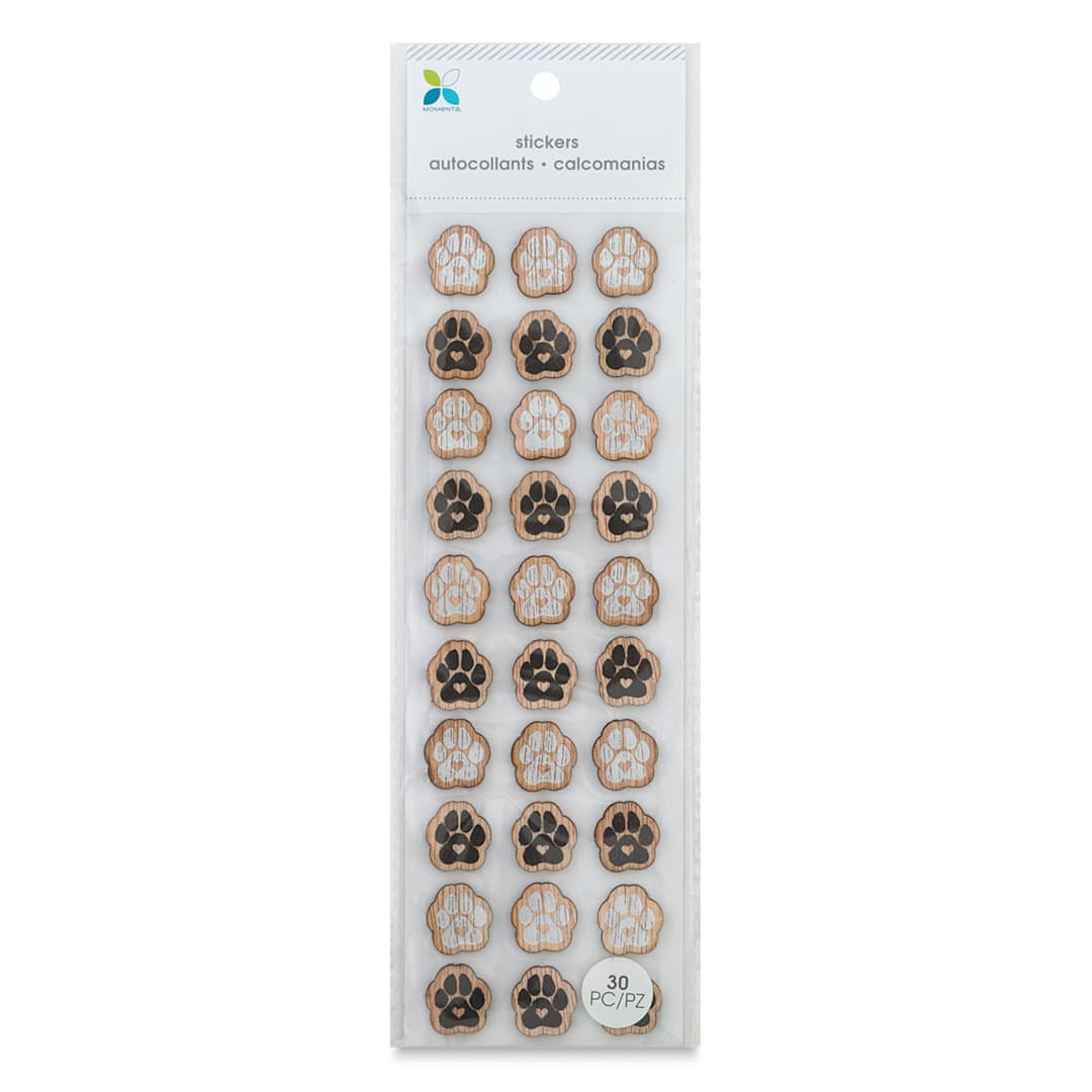 Open in modal - Momenta Wood Stickers - Front of Paw Prints Package
