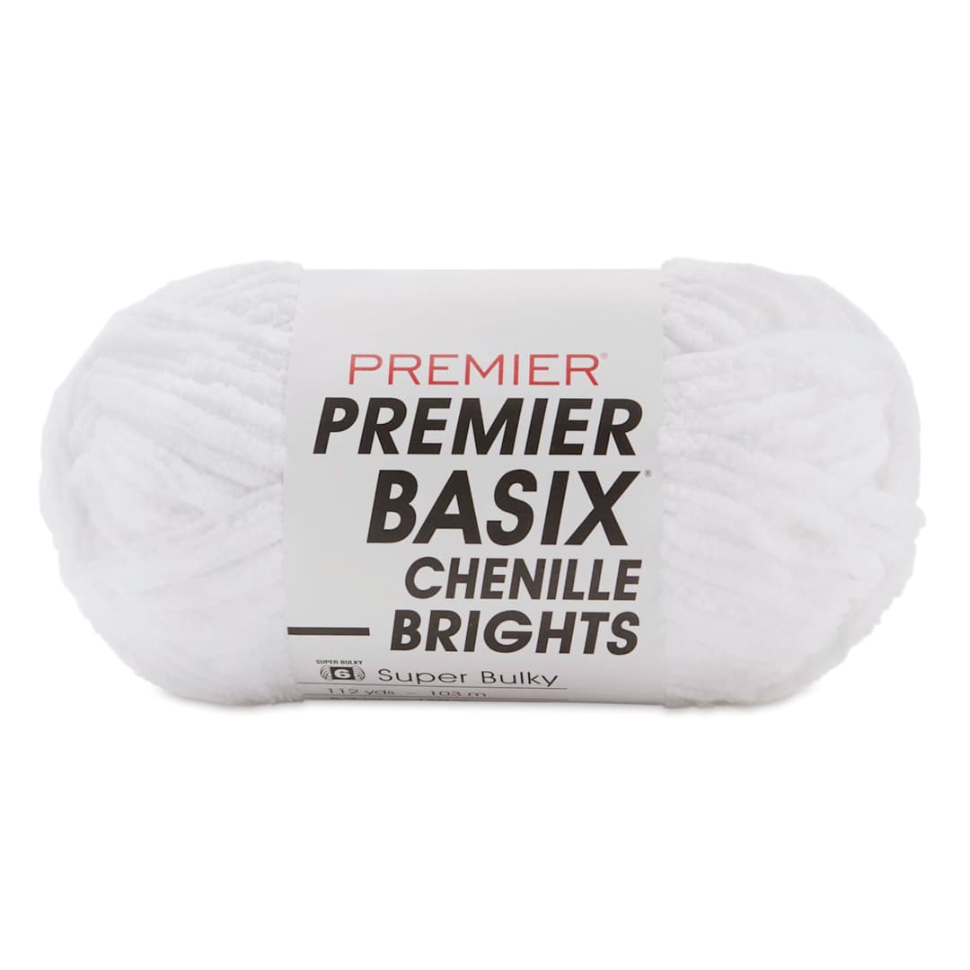 Open in modal - Premier Yarn Basix Chenille Brights Yarn - White
