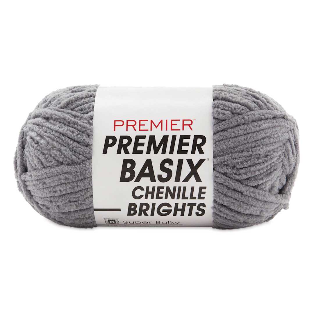 Open in modal - Premier Yarn Basix Chenille Brights Yarn - Pewter