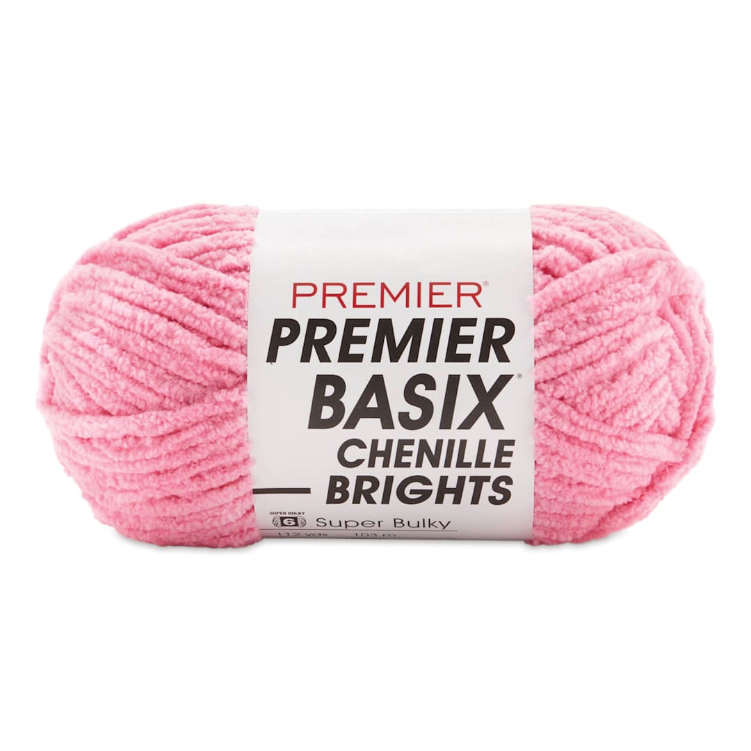 Open in modal - Premier Yarn Basix Chenille Brights Yarn - Bubblegum