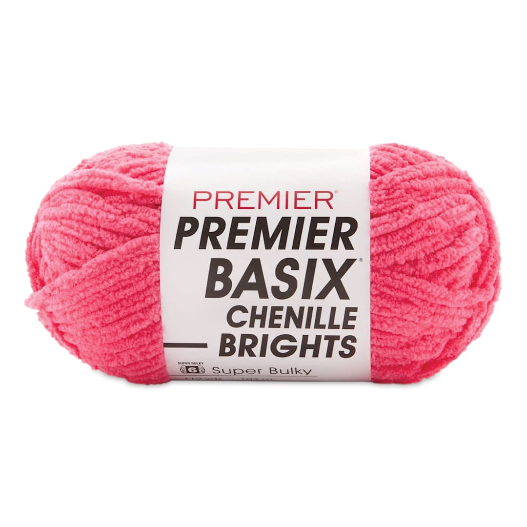 Open in modal - Premier Yarn Basix Chenille Brights Yarn - Hibiscus