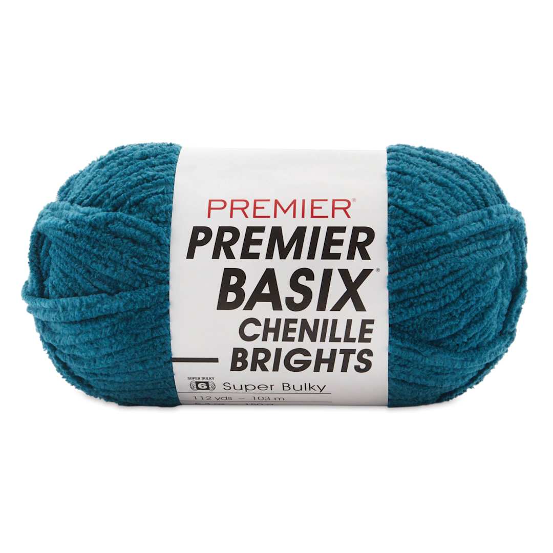 Open in modal - Premier Yarn Basix Chenille Brights Yarn - Teal Blue