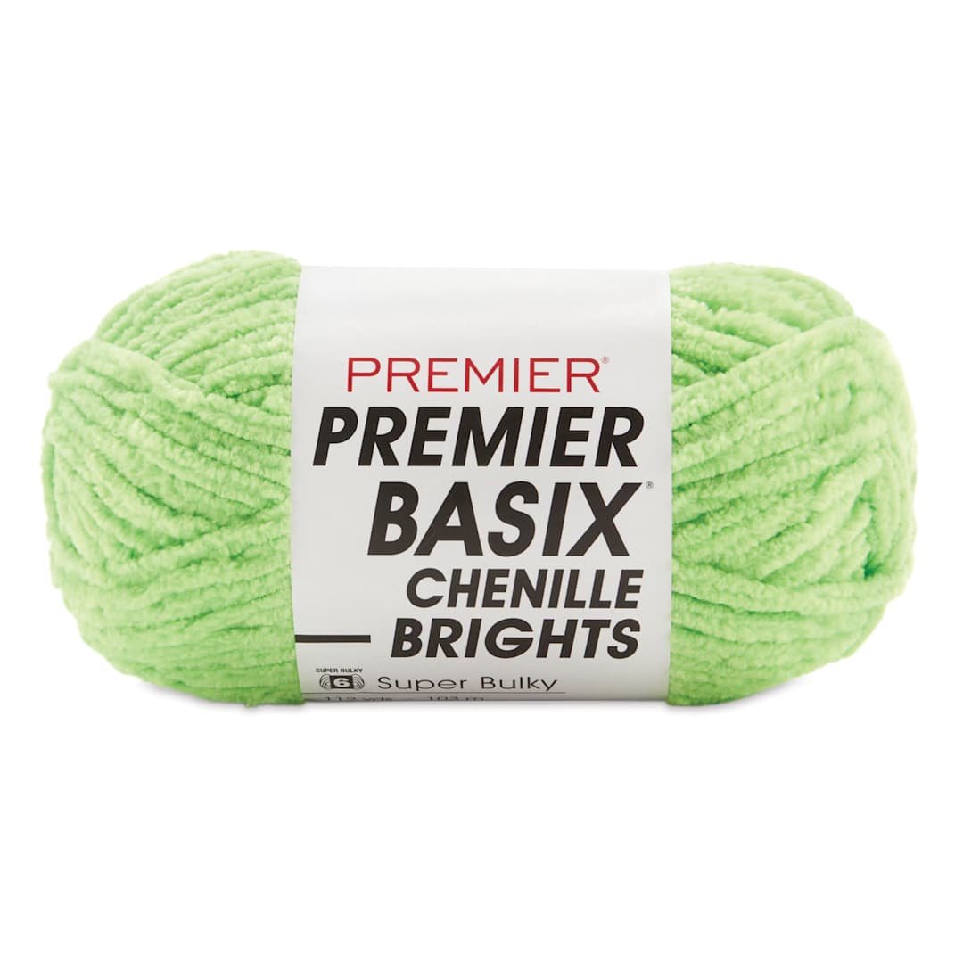 Open in modal - Premier Yarn Basix Chenille Brights Yarn - Kiwi
