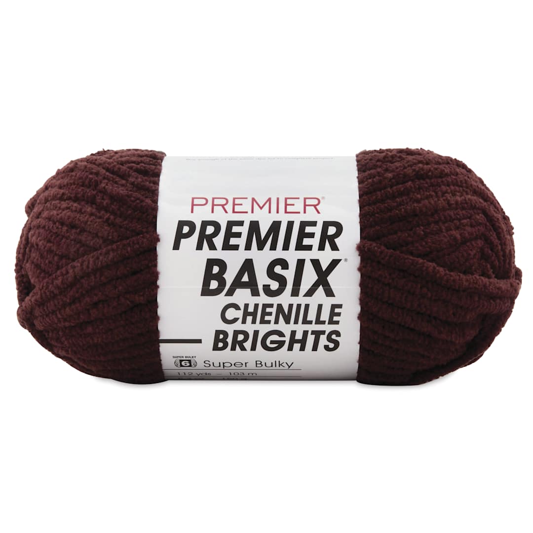 Open in modal - Premier Yarn Basix Chenille Brights Yarn - Chocolate