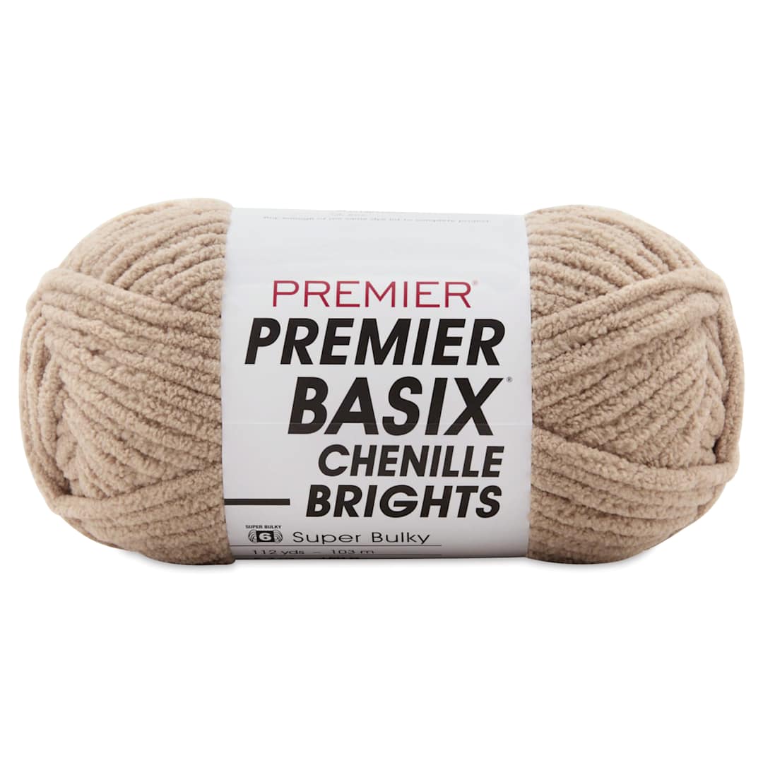 Open in modal - Premier Yarn Basix Chenille Brights Yarn - Steel Cut Oats
