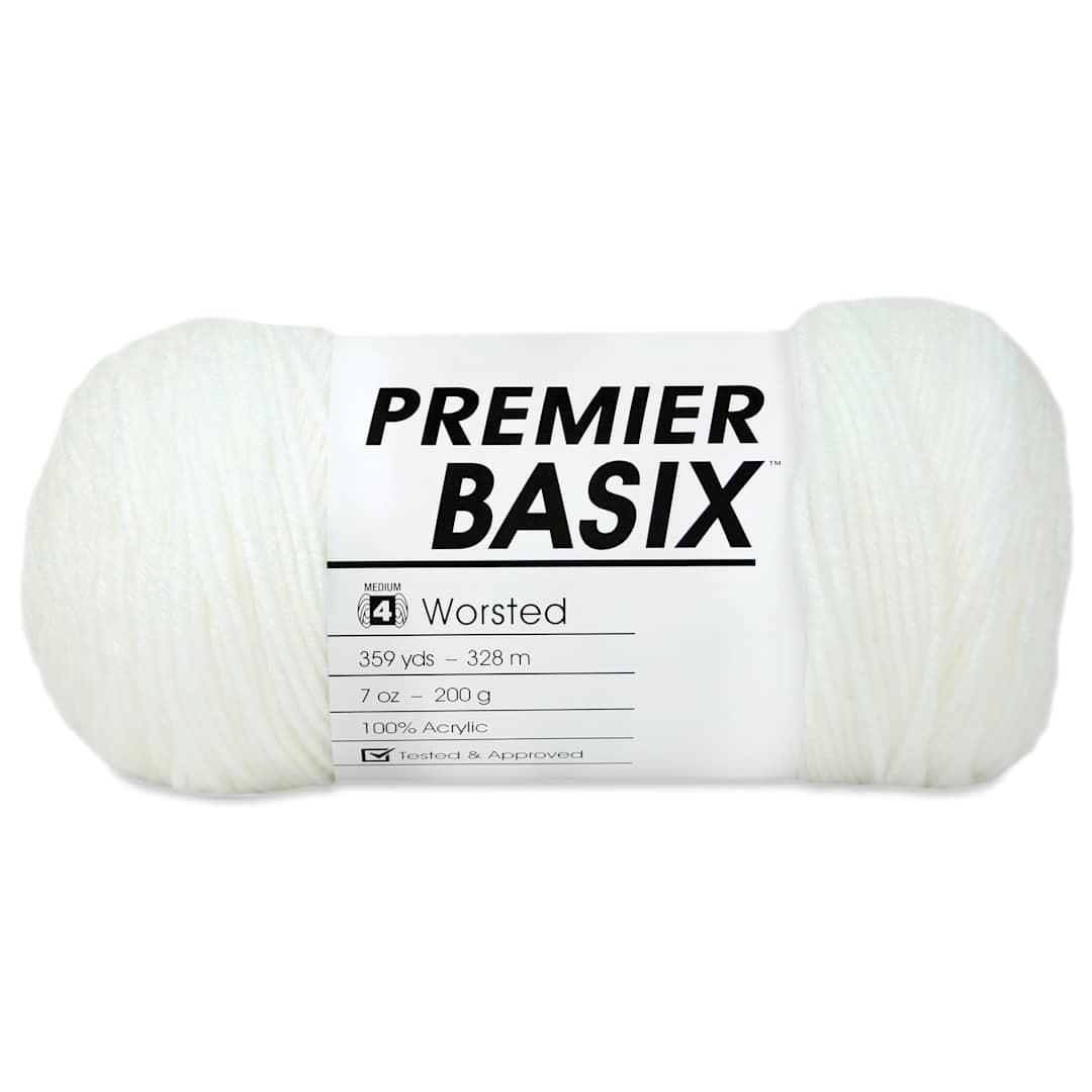 Open in modal - Premier Yarn Basix Worsted Yarn - White