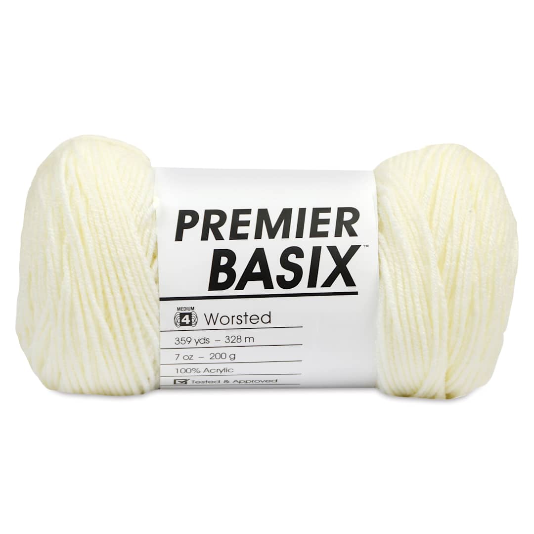 Open in modal - Premier Yarn Basix Worsted Yarn - Cream