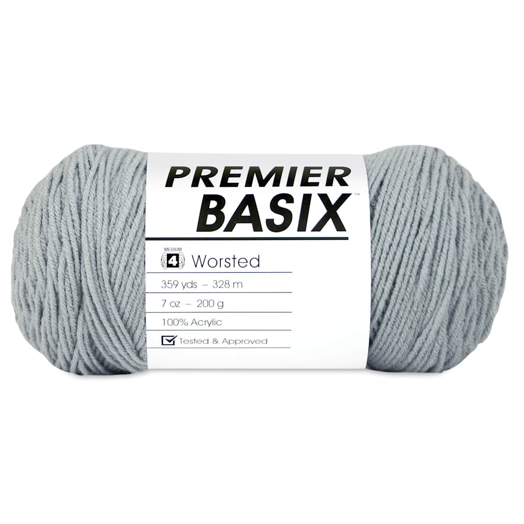 Open in modal - Premier Yarn Basix Worsted Yarn - Light Gray
