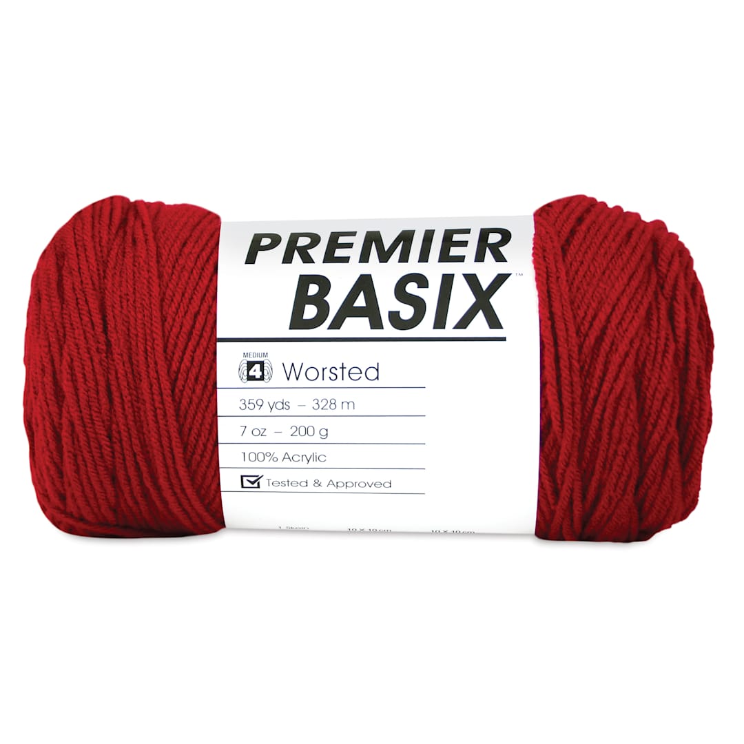Open in modal - Premier Yarn Basix Worsted Yarn - Red