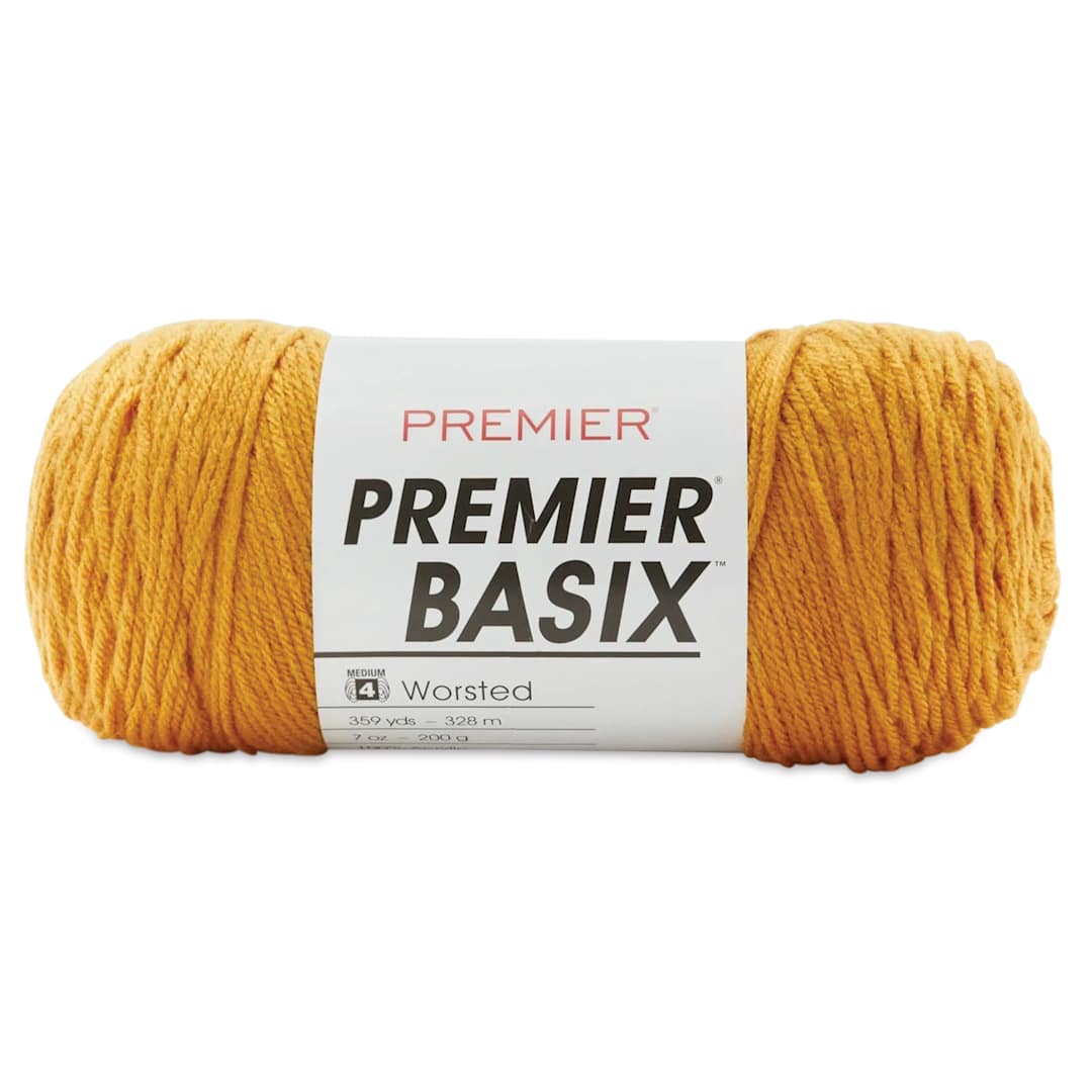 Open in modal - Premier Yarn Basix Worsted Yarn - Goldenrod