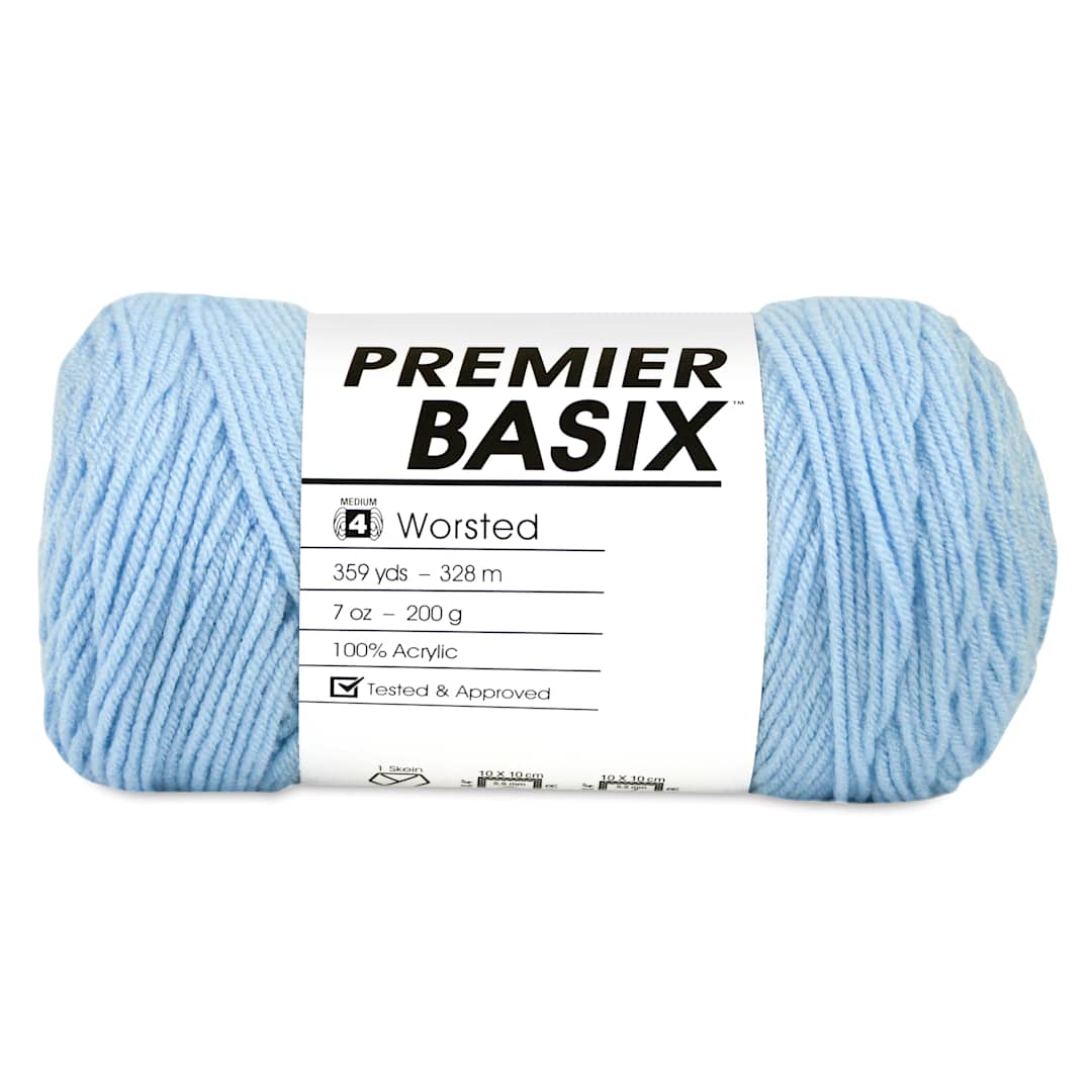 Open in modal - Premier Yarn Basix Worsted Yarn - Light Blue