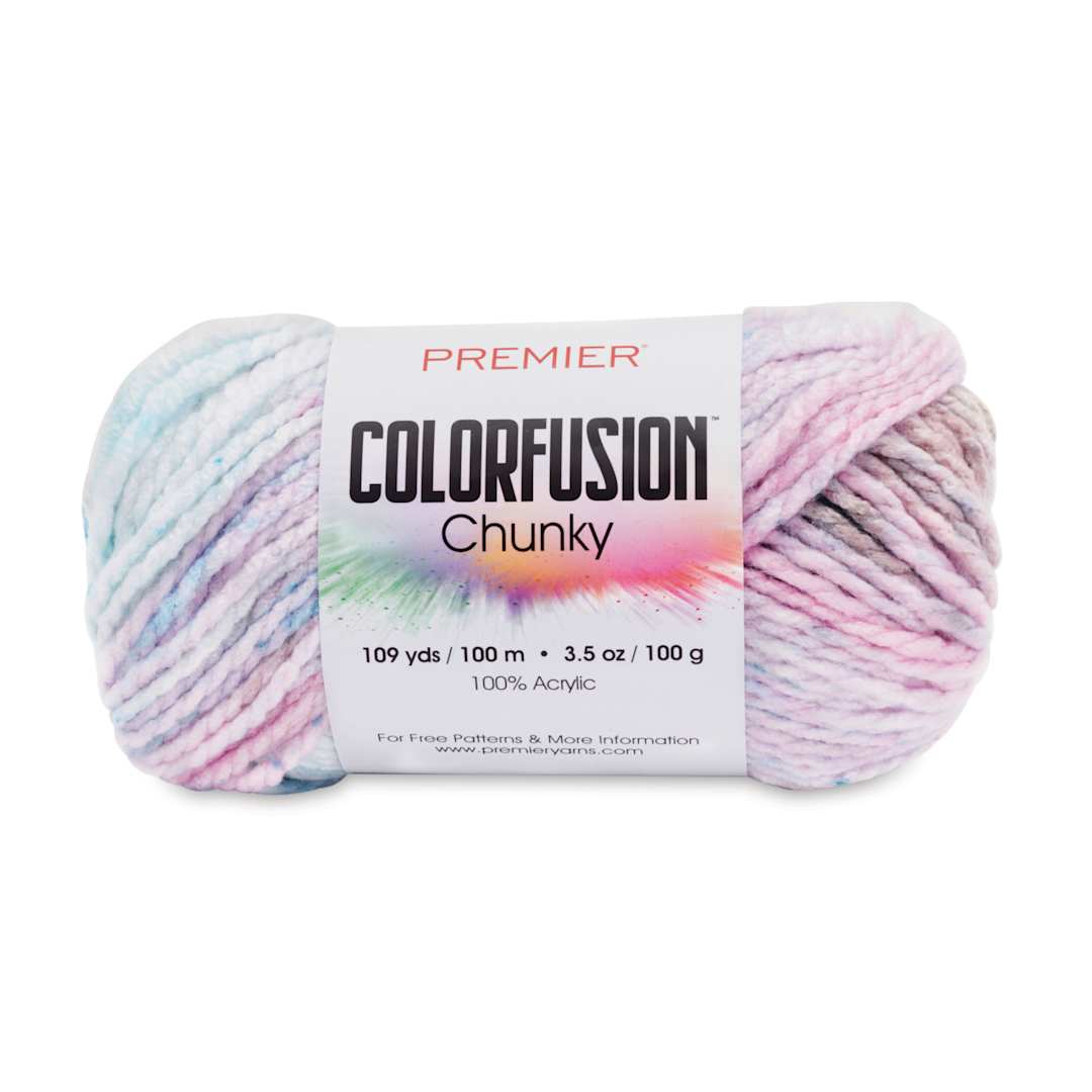 Open in modal - Premier Yarn Colorfusion Chunky Yarn - Salt Water Taffy, 109 yards