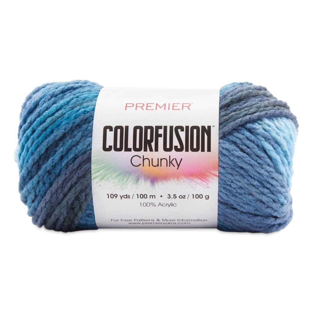 Open in modal - Premier Yarn Colorfusion Chunky Yarn - Blue Jeans, 109 yards