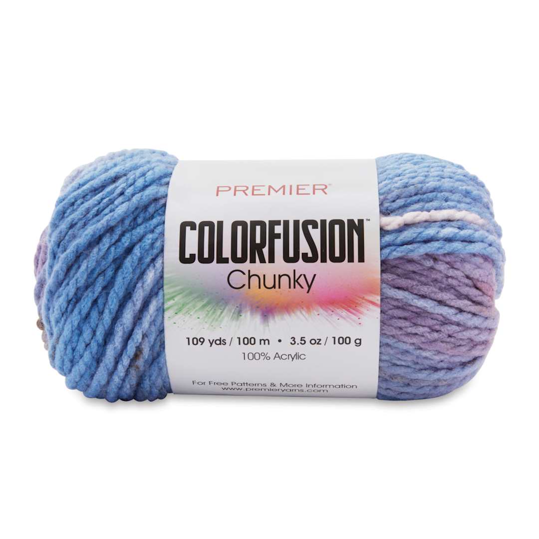 Open in modal - Premier Yarn Colorfusion Chunky Yarn - Cotton Candy, 109 yards
