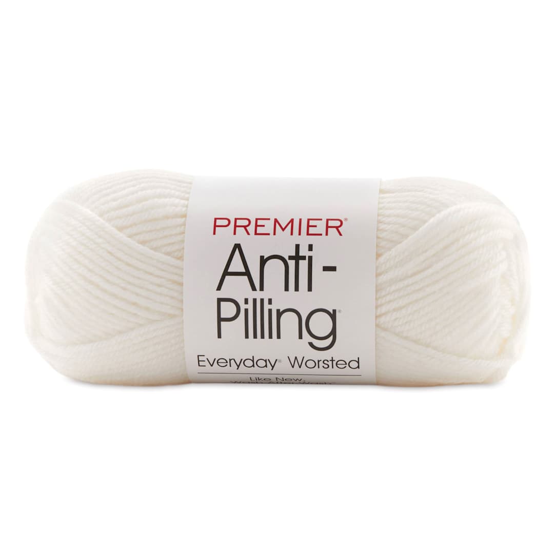 Open in modal - Premier Yarn Anti-Pilling Everyday Worsted Yarn - Snow White, 180 yards